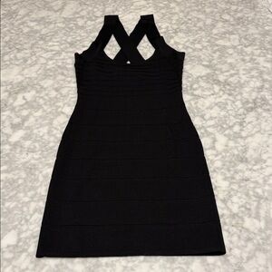 Black Crisscross Bodycon Mini Dress